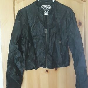 Faux leather moto jacket.
